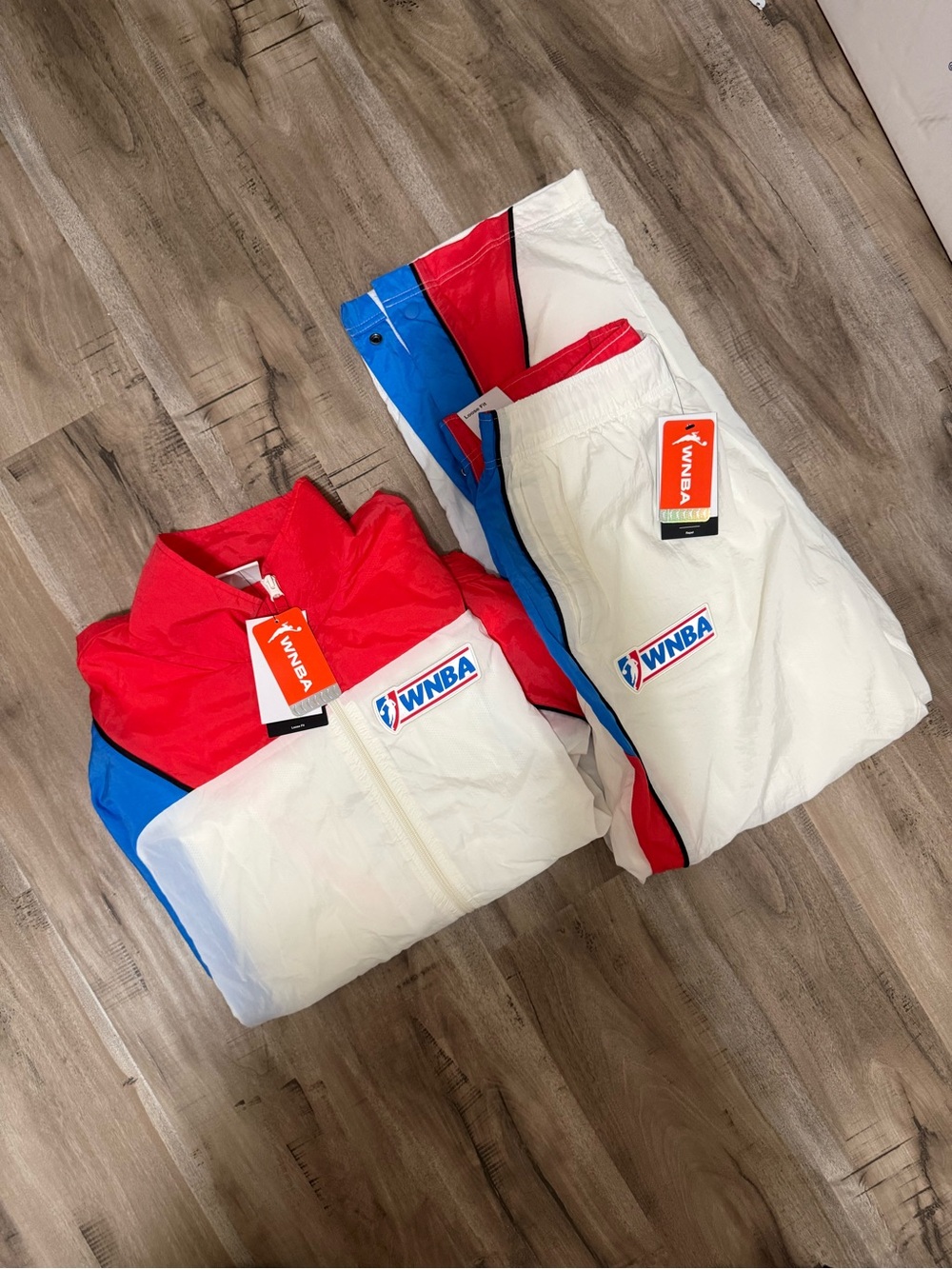 Nike Kids WNBA Colorblock Windbreaker Set - Red, Blue & White